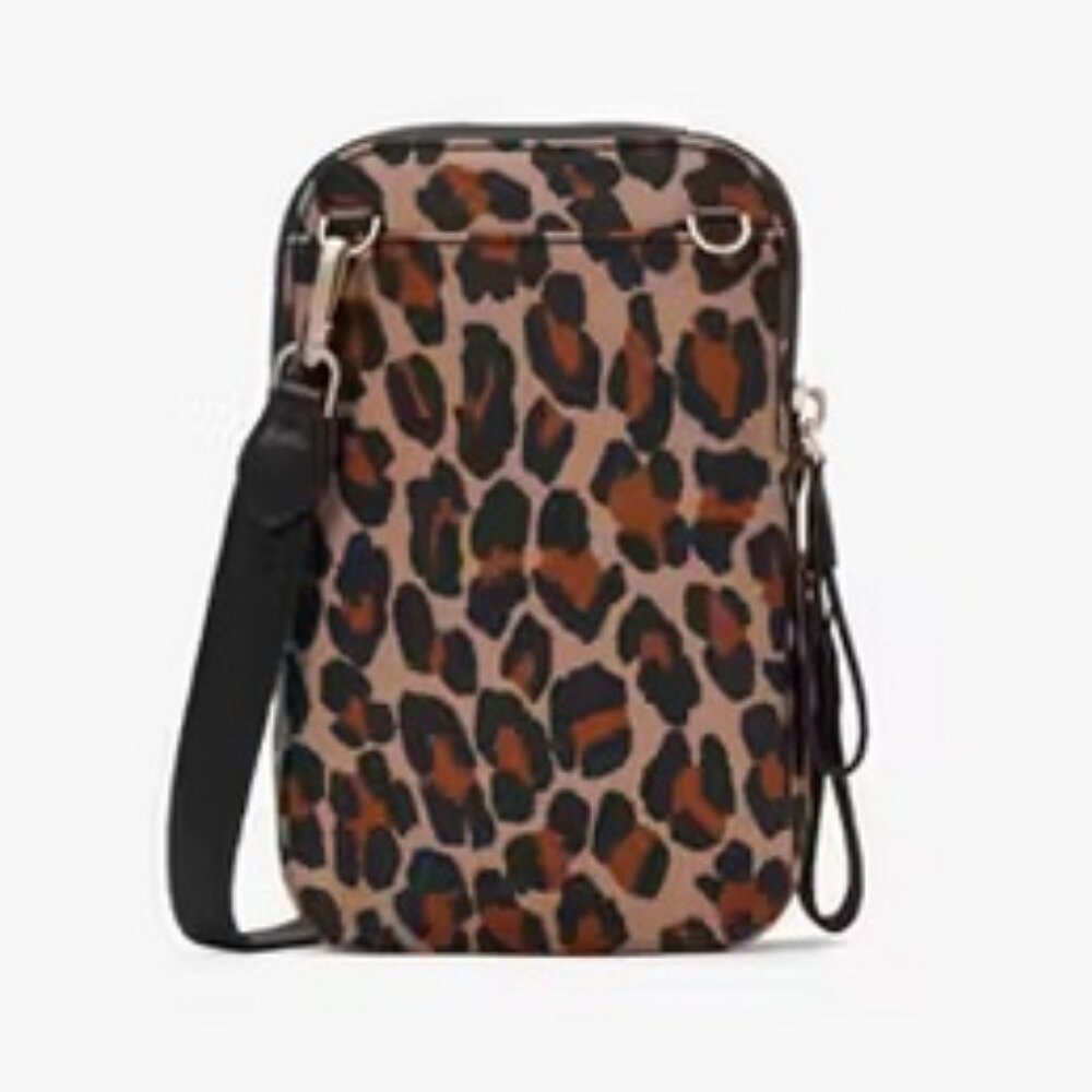 Kate Spade Leopard Phone Crossbody, Lanyard & Guitar Strap in Brown Multi, NWT - Picture 15 of 15